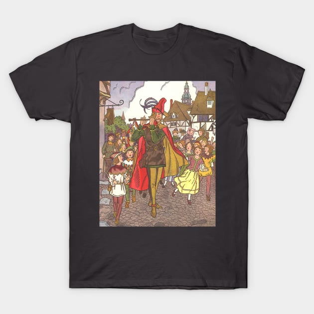 Vintage Fairy Tales, The Pied Piper of Hamelin T-Shirt by MasterpieceCafe